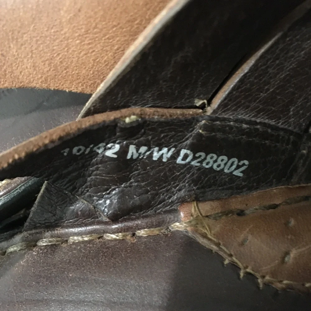 Born Brown Leather Upper &Lining Wedge Sandals 10